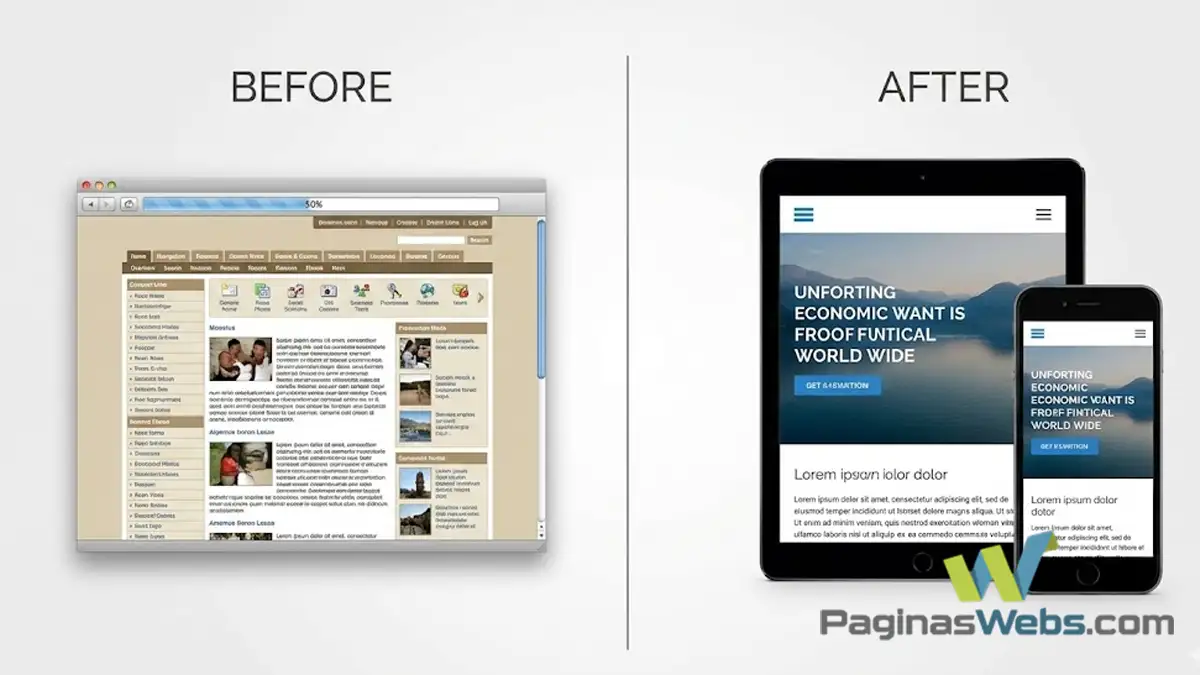 antes y después del rediseño de una web de empresa local de Gipuzkoa