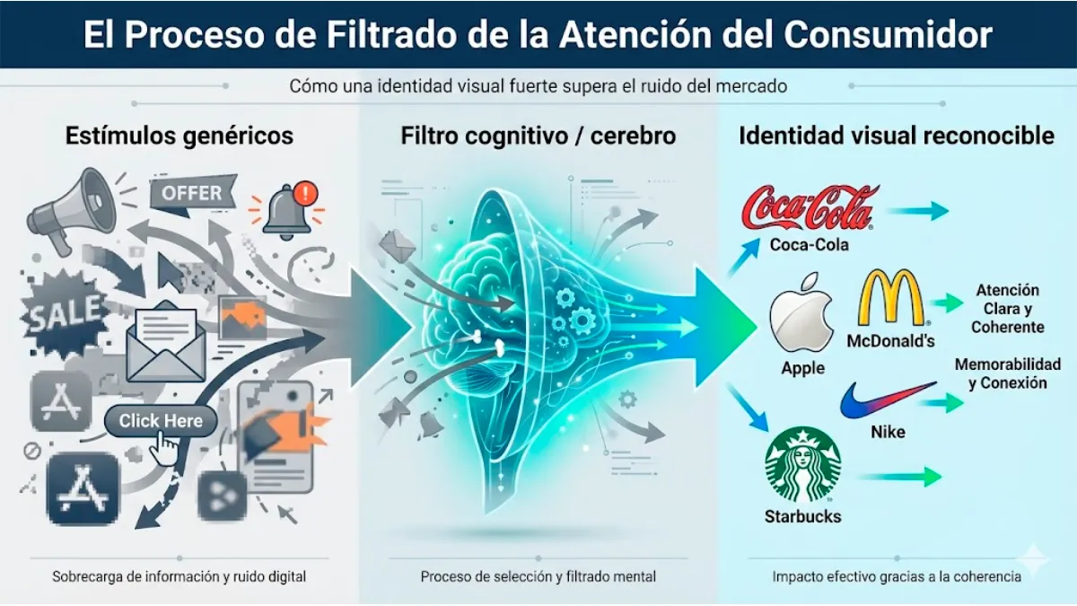 Economía de la atención y fluidez cognitiva infografía