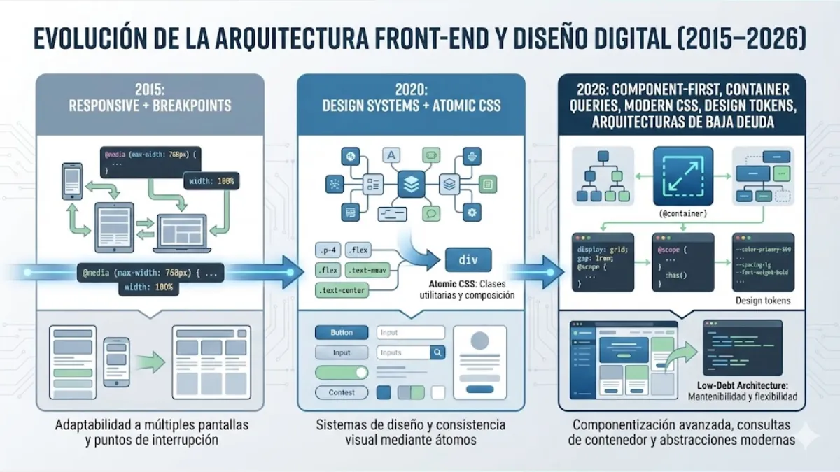 evolución de la arquitectura front end y diseño digital en los ultimos años