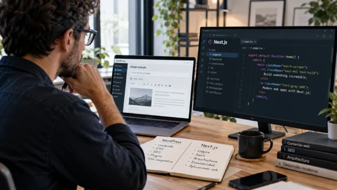 cómo elegir entre WordPress y Next.js según el tipo de proyecto web cómo elegir entre WordPress y Next.js según el tipo de proyecto web